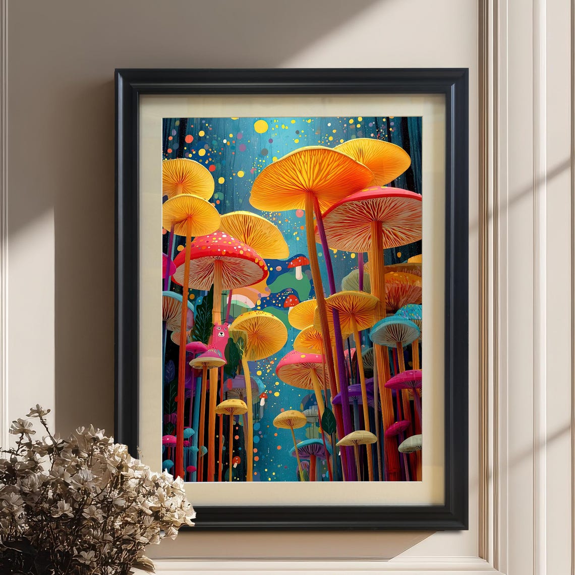 Abstract Mushroom Forest Art Print