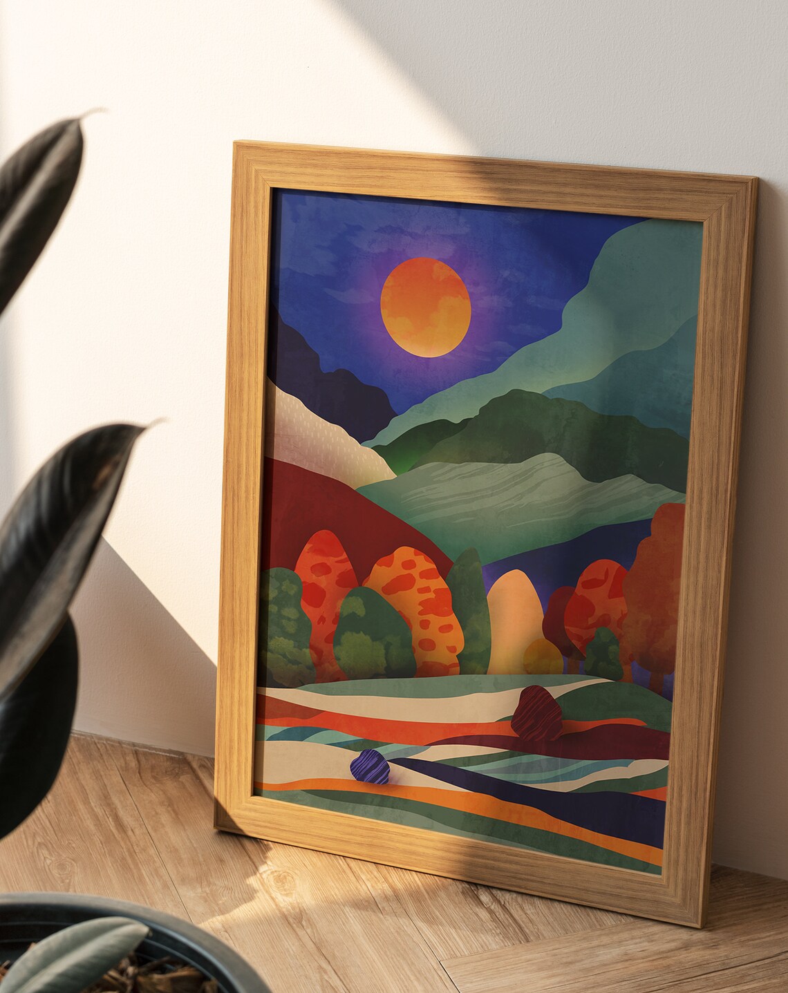 Night In The Forest Art Print, Nature Landscape - Image 2