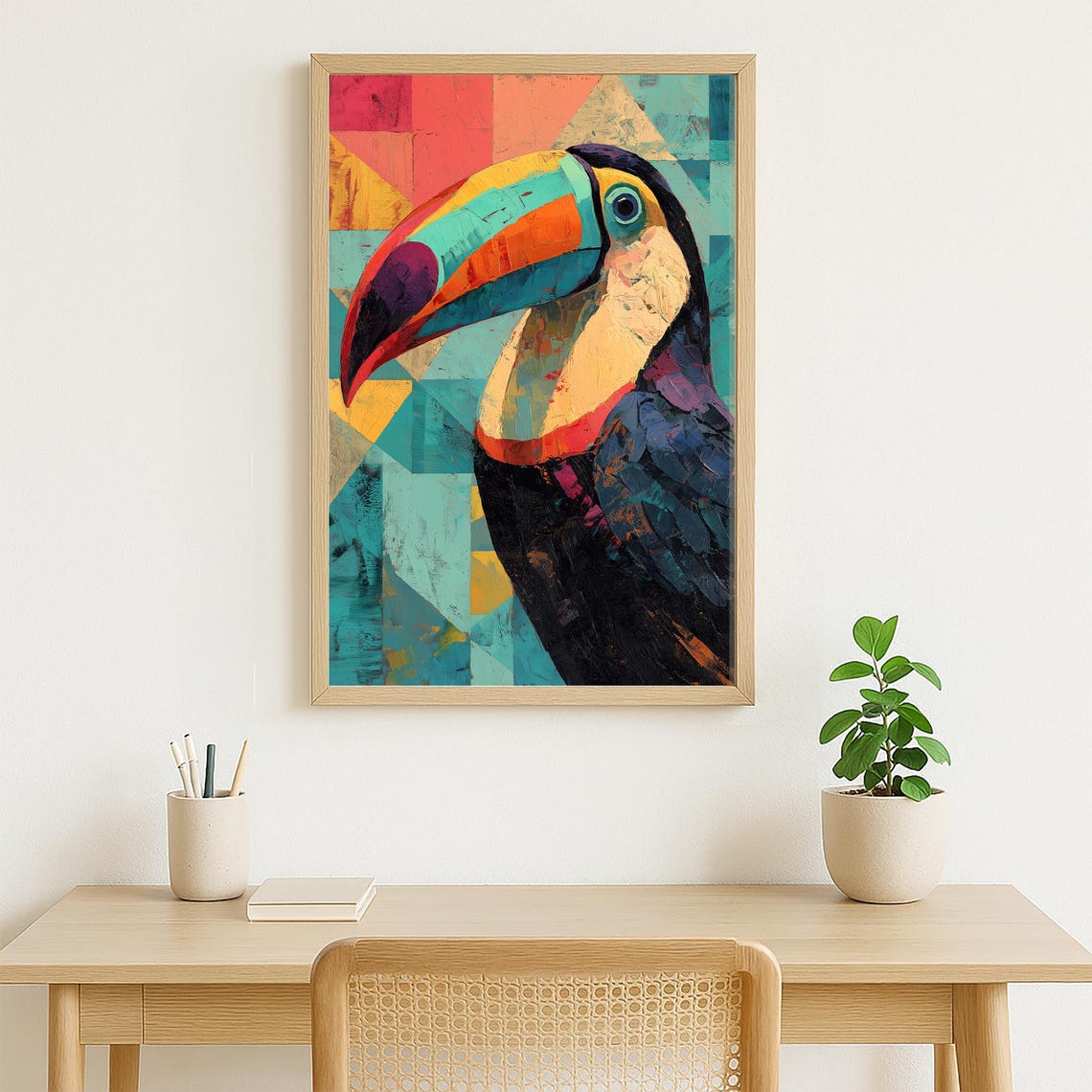 Colorful Geometric Toucan Portrait Vibrant Tropical Bird Art Poster - Image 4