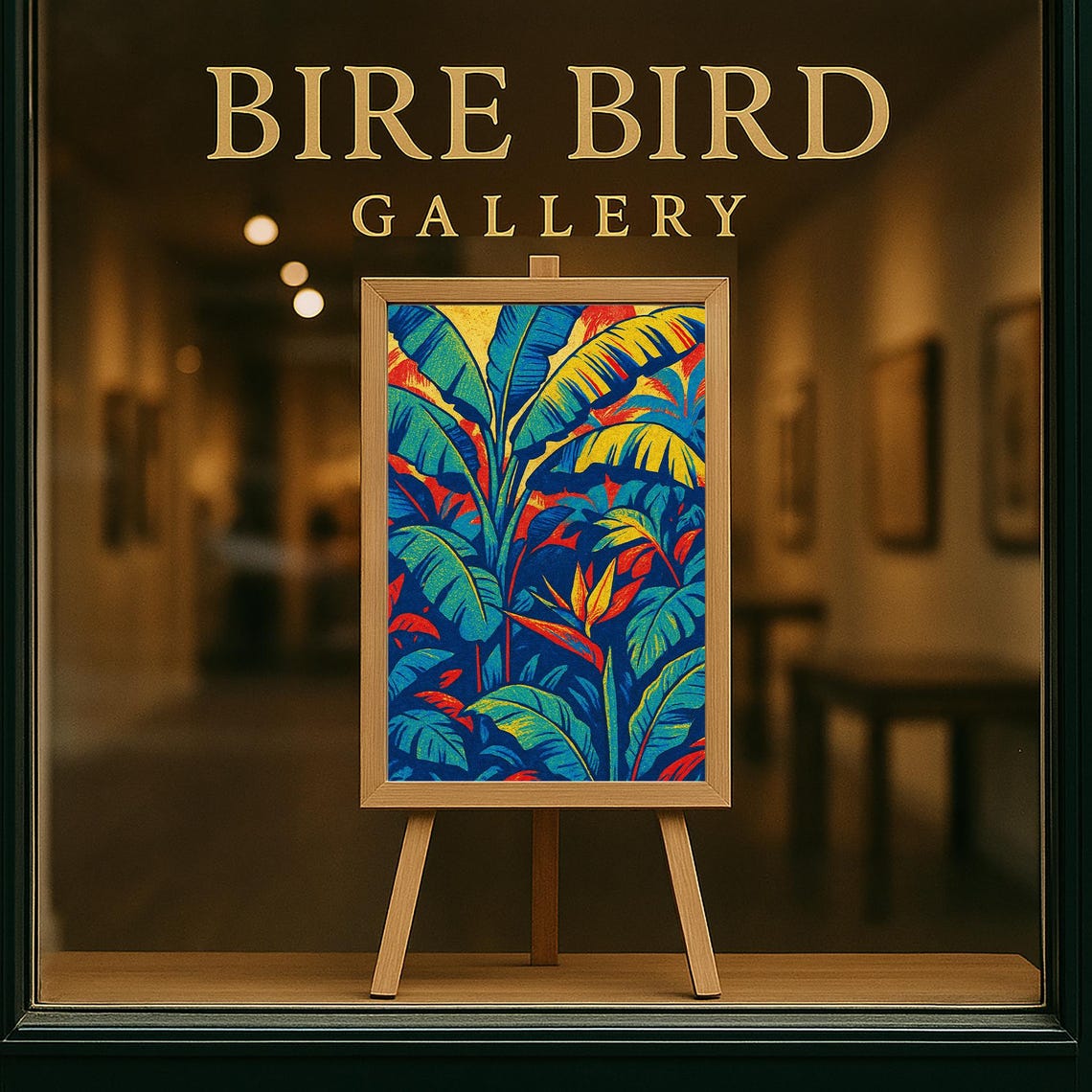 Vibrant Retro Tropical Jungle With Banana Leaves and Bloom Poster - Image 5