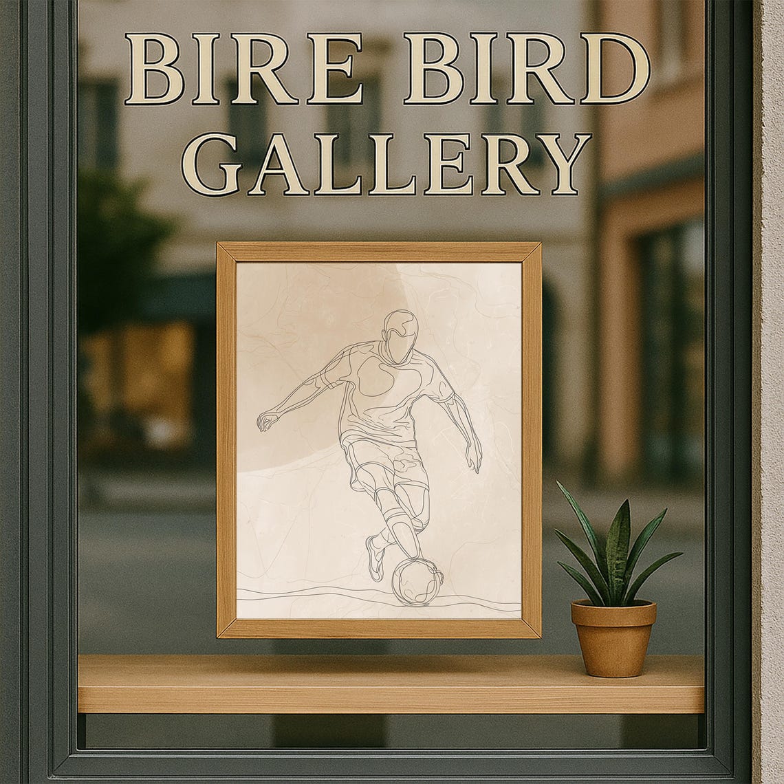 Minimalist Soccer Line Art Player Striking Ball Elegant Poster - Image 5