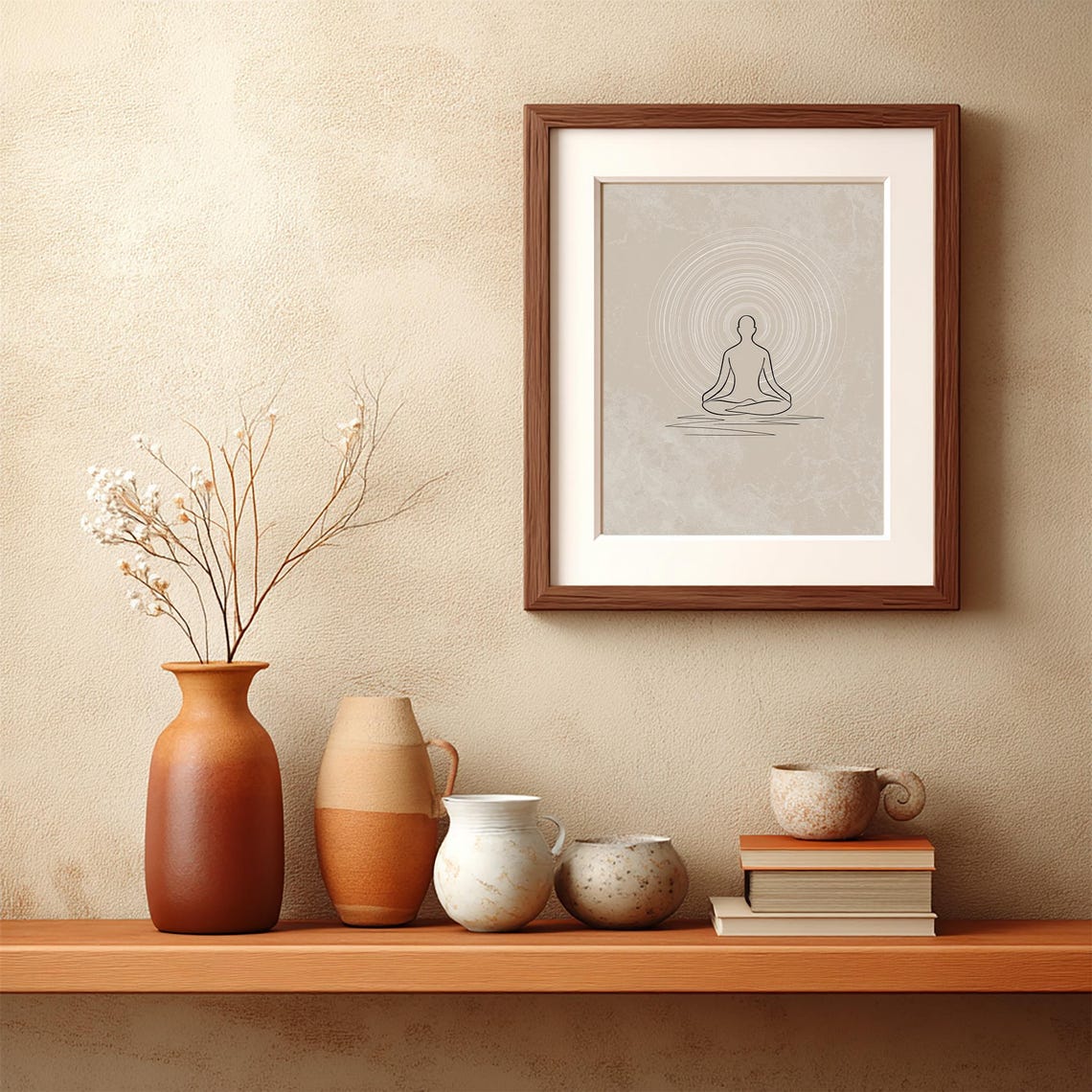 Meditation Zen Circle Line Art Yoga Mindfulness Calm Wall Art - Image 2