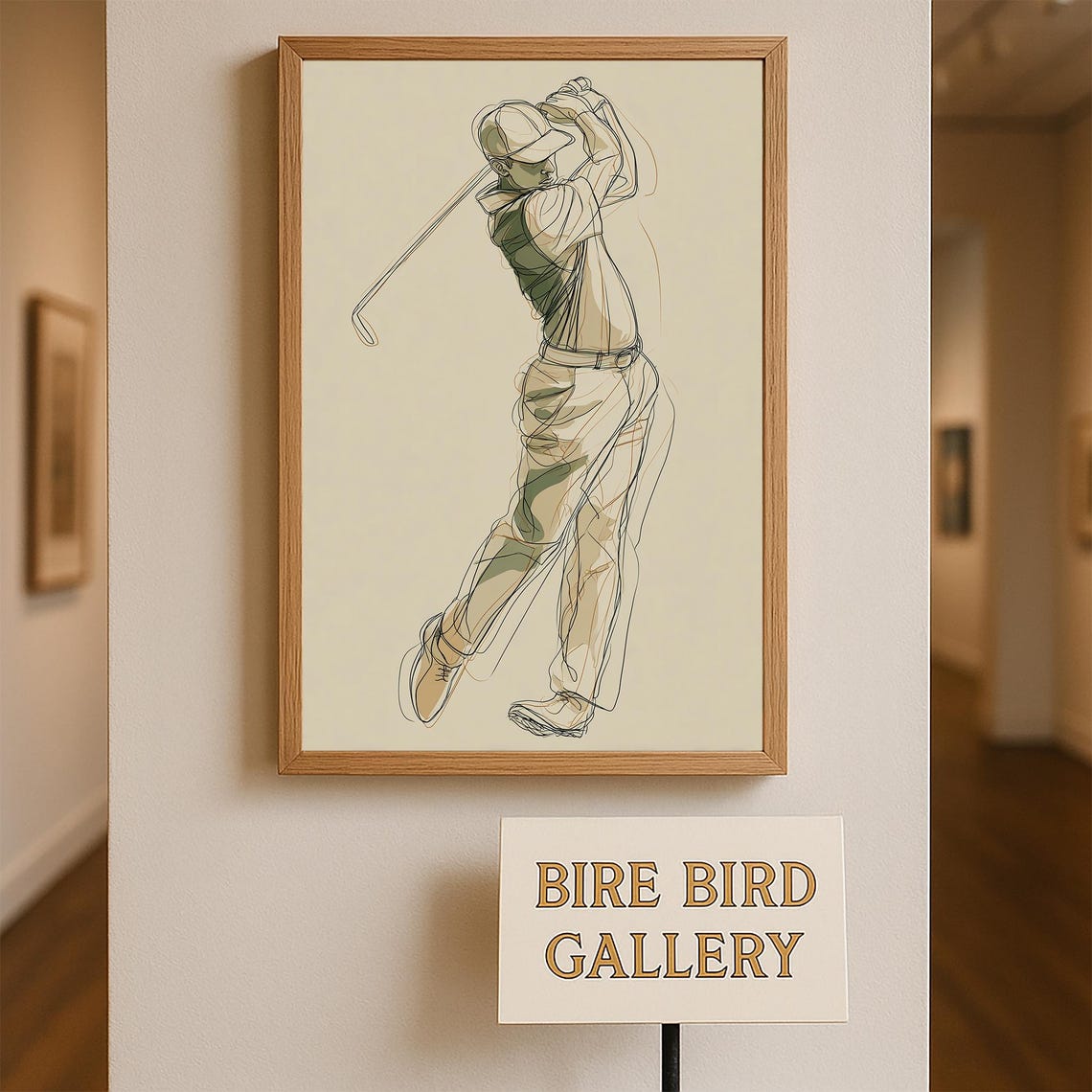 Golfer Line Art Minimalist Golf Swing Art Print