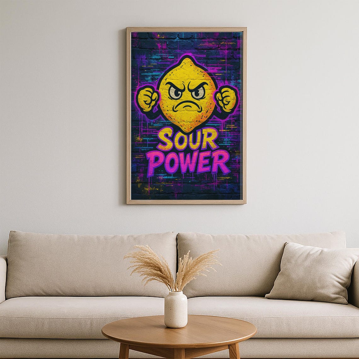 Sour Power Graffiti Wall Art Angry Lemon Street Style Poster Urban Neon Funny Bold Fruit Artwork - Image 4