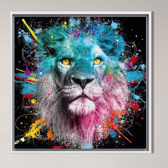 Animal Poster Colorful Lion Canvas Decor Abstract Wall Hanging Home Decoration Room Art Living