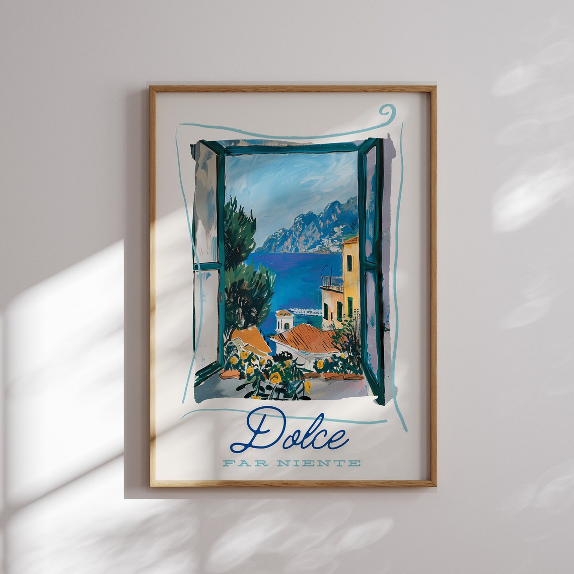 Dolce Far Niente Open Window Amalfi Coast Sea View Art Poster