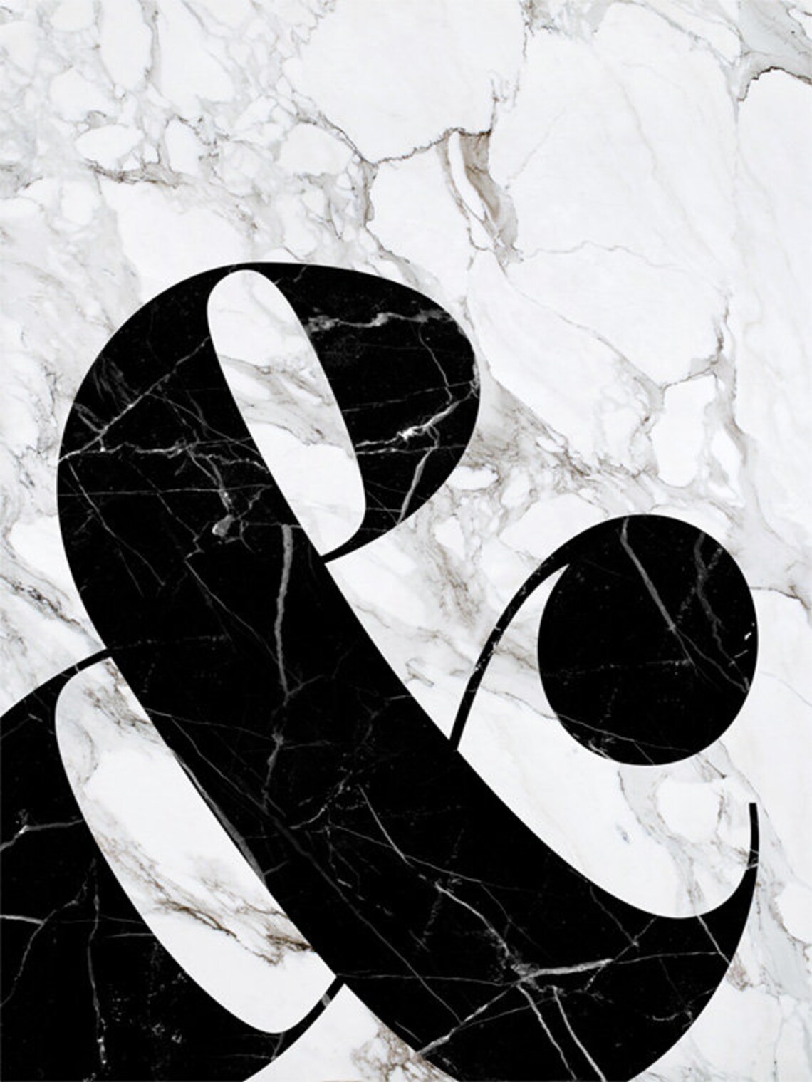 Ampersand Print, Marble Texture Abstract Art Print - Image 2