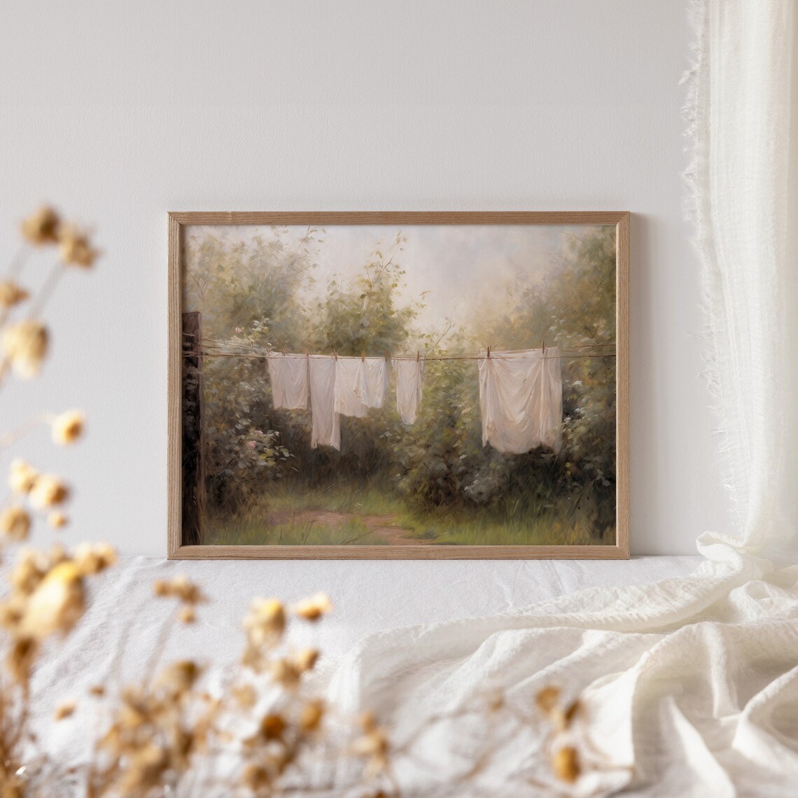 Laundry Room Clothesline Vintage Farmhouse Art Print - Image 4