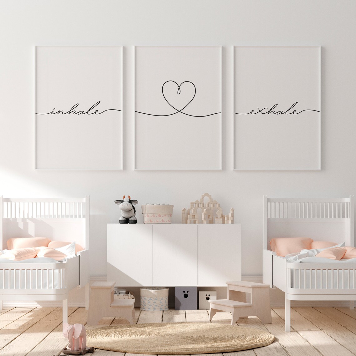 Inhale Exhale 3-Piece Boho Yoga Quote Print - Image 4