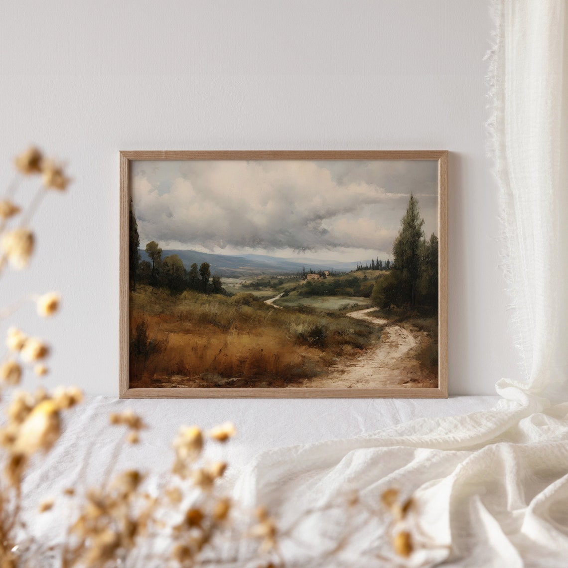Tuscan Country Road With Cypress Trees Landscape Painting Poster - Image 4