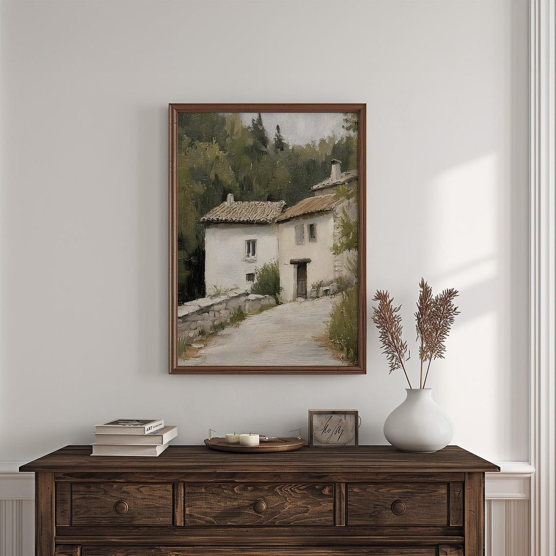Rustic Countryside House Painting Charming Neutral Farmhouse Path Scene Vi135 - Image 4