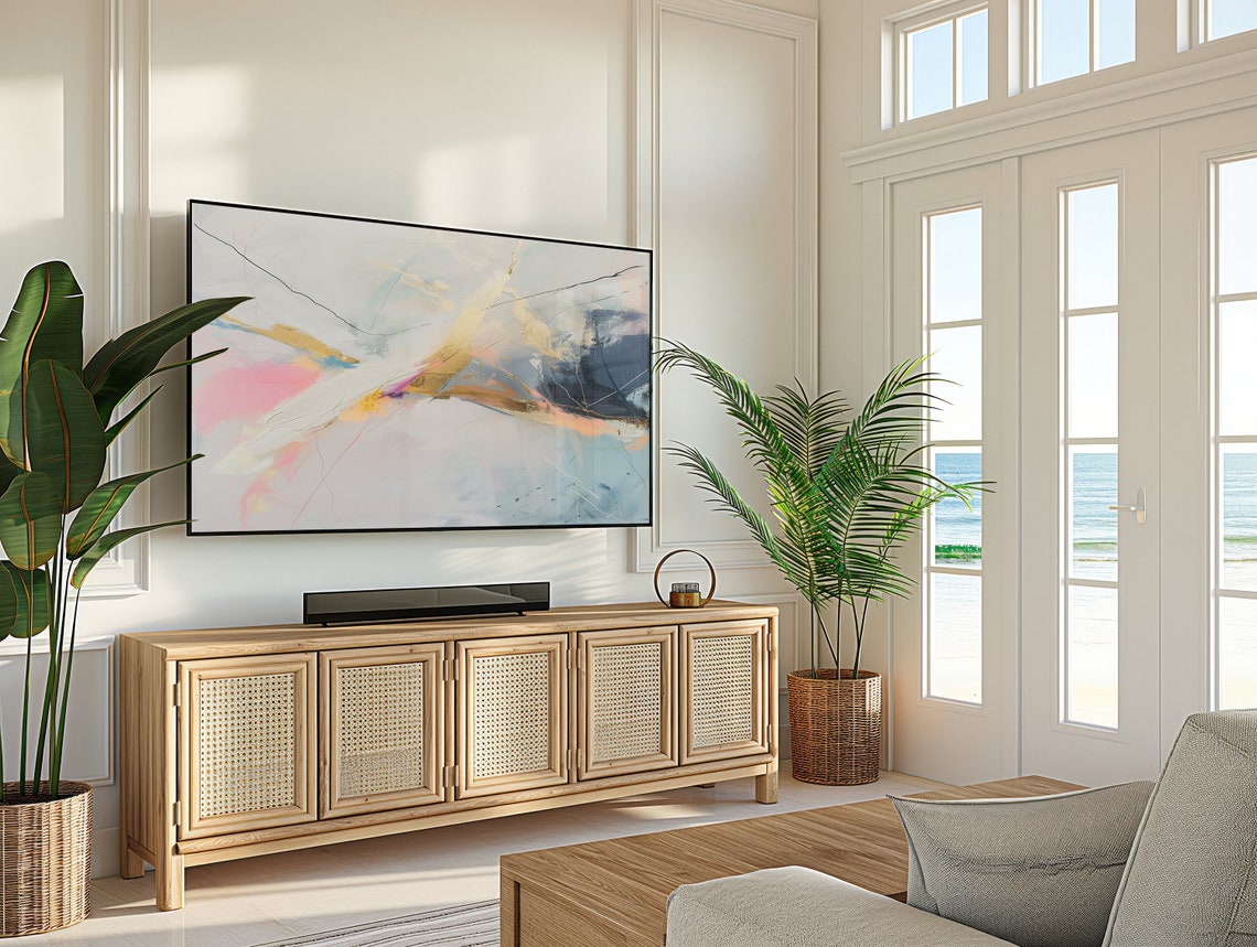 Gold Pink Marble Abstract Painting Modern Entryway Wall Art Poster - Image 4