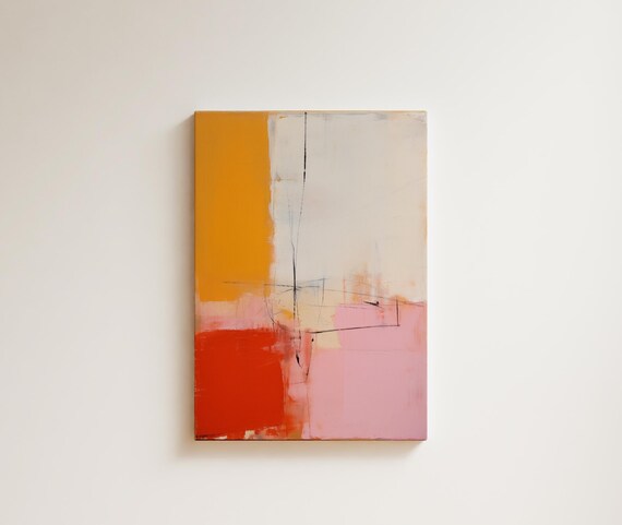 Art Colorful Modern Art Bright Colorful Art Prints Orange And Pink Large Wall Art Abstract Wall Art Minimalist Art 109