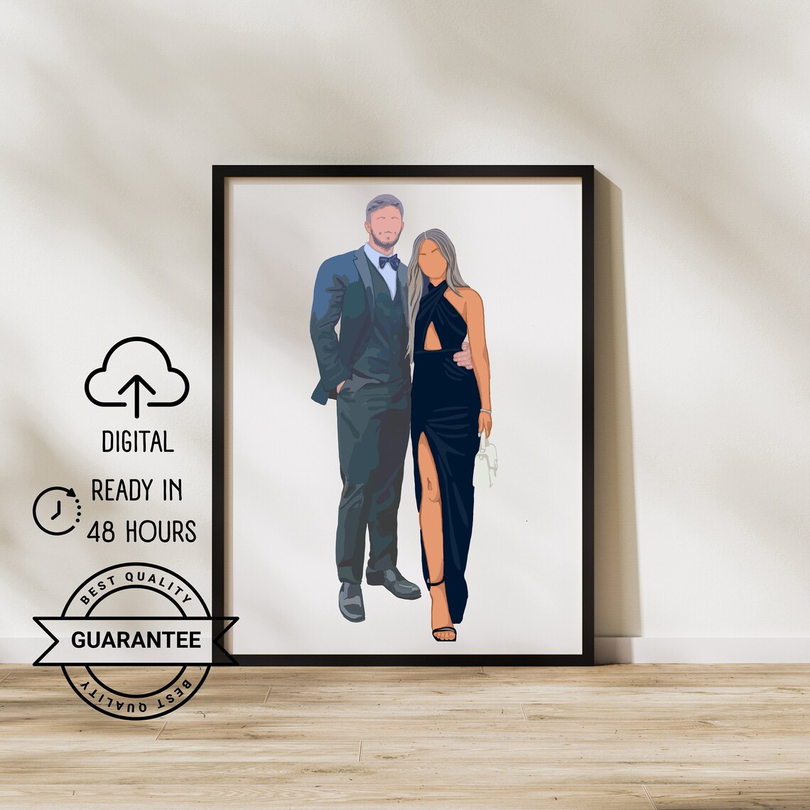 Faceless Portrait Individual Illustration, Personalized Gift