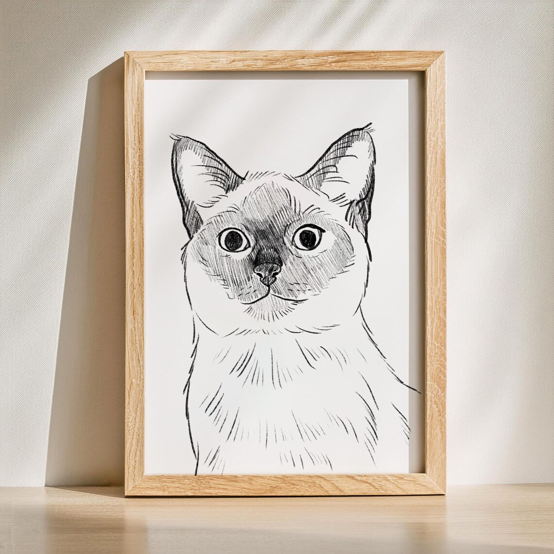 Custom Pet Portrait Graphite Sketch, Cat Portraits