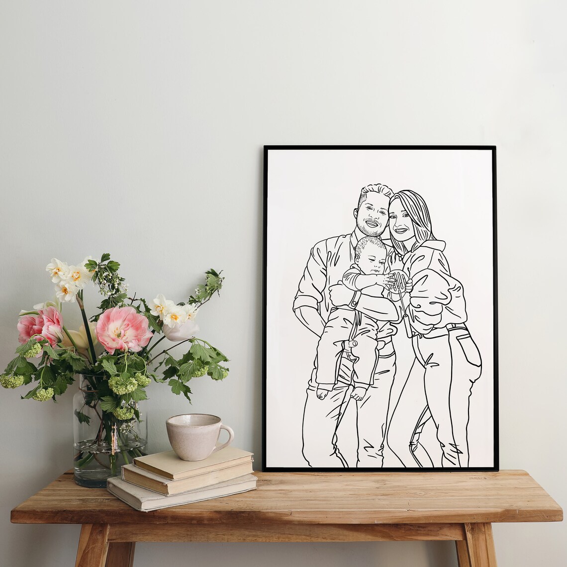 One Line Drawing Custom Couple Portrait, Art Print - Image 4