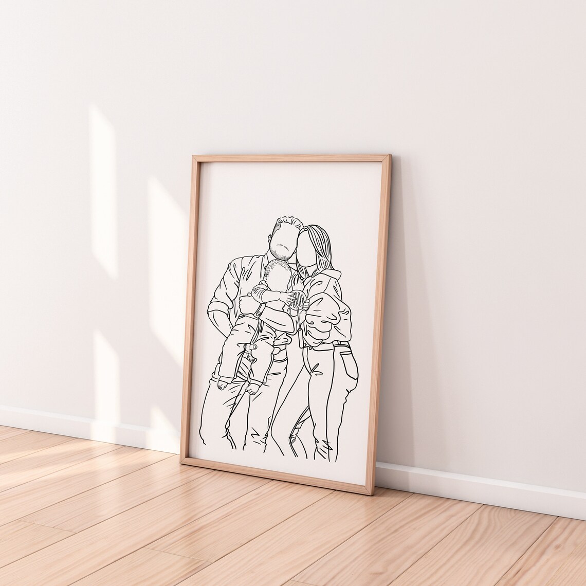 Custom Family Portrait Line Drawing, Faceless Portrait - Image 4