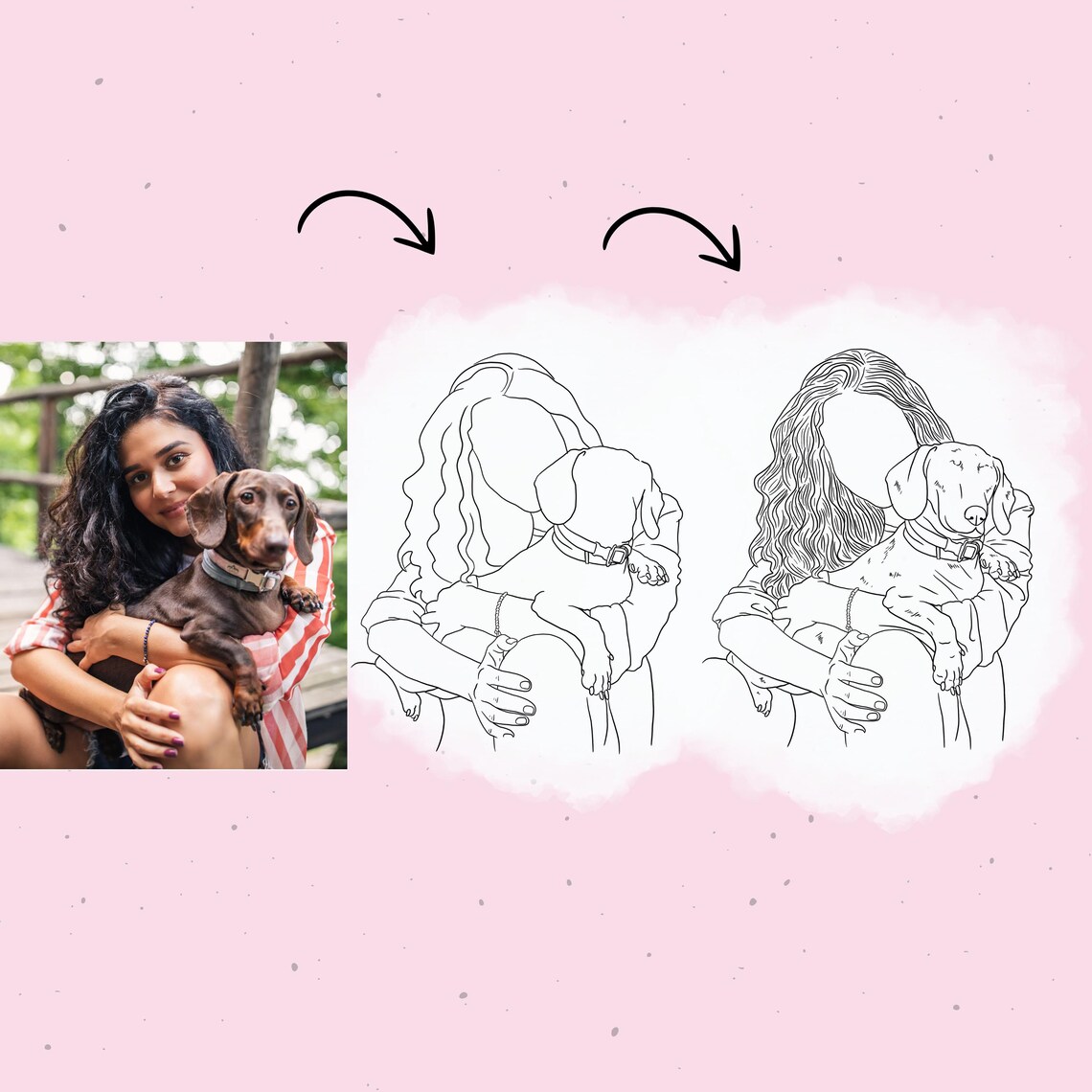 Custom Line Drawing Family Portrait, Art Print - Image 2