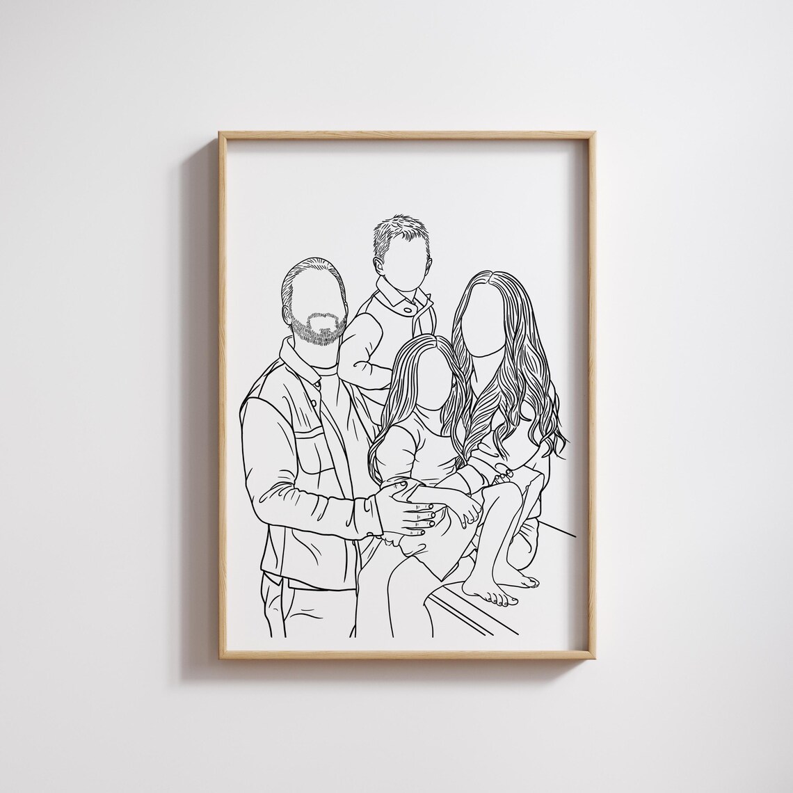 One Line Drawing Custom Couple Portrait - Image 2