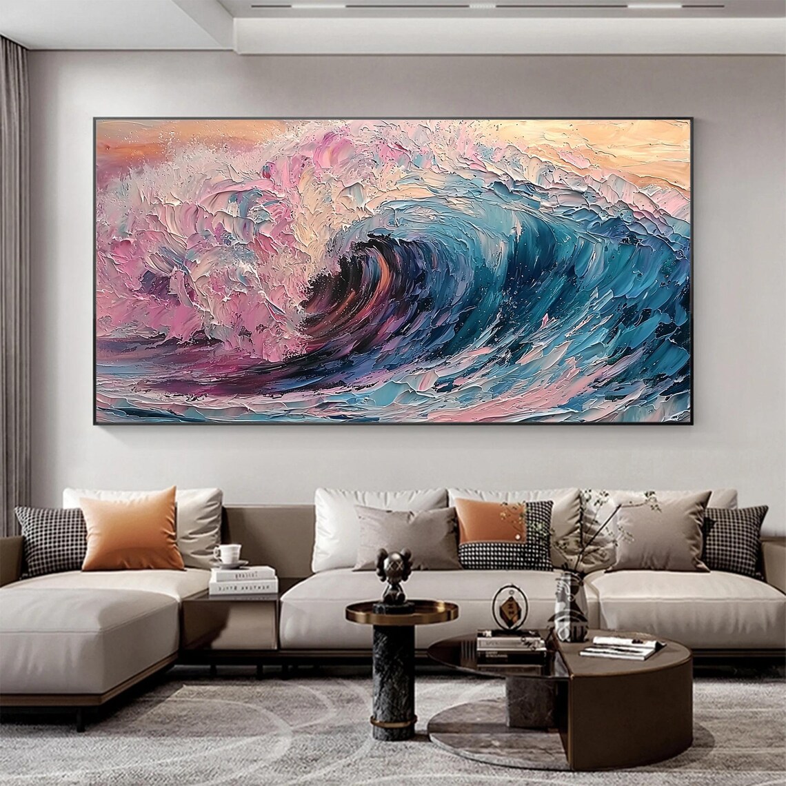 Ocean Wave Oil-Painting-Style Art Print, Coastal Decor - Image 2