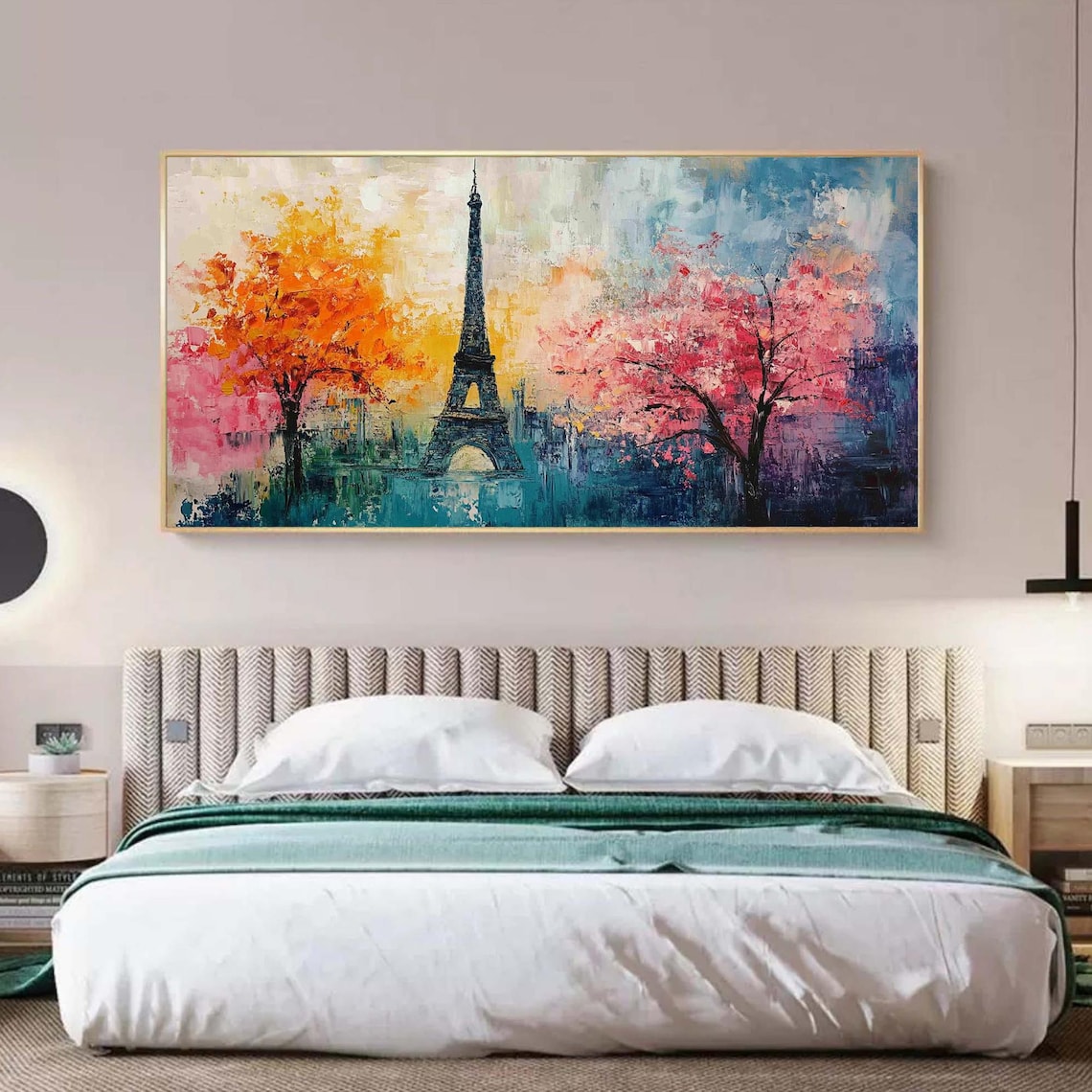 Paris Eiffel Tower Abstract, Oil-Painting-Style Art Print - Image 2