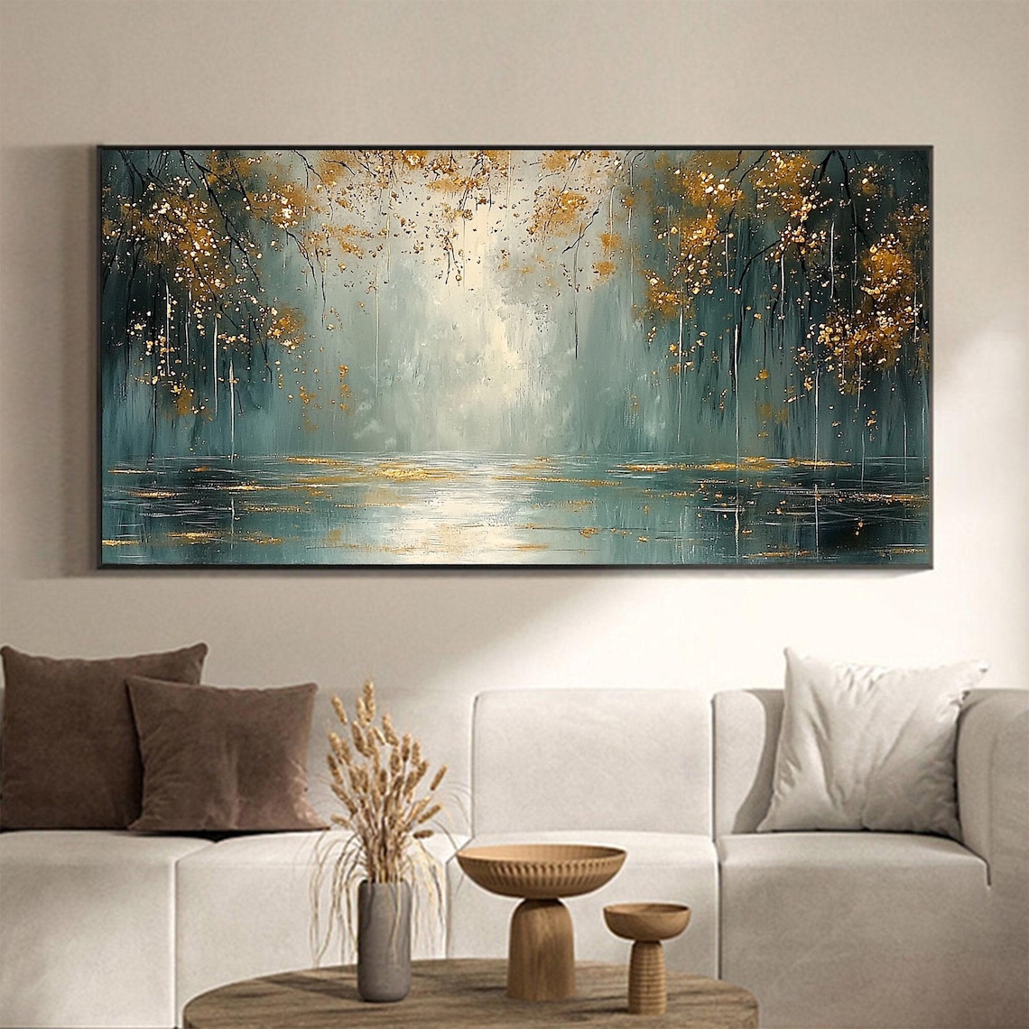 Minimalist Abstract Tree Landscape Oil Painting Art Print