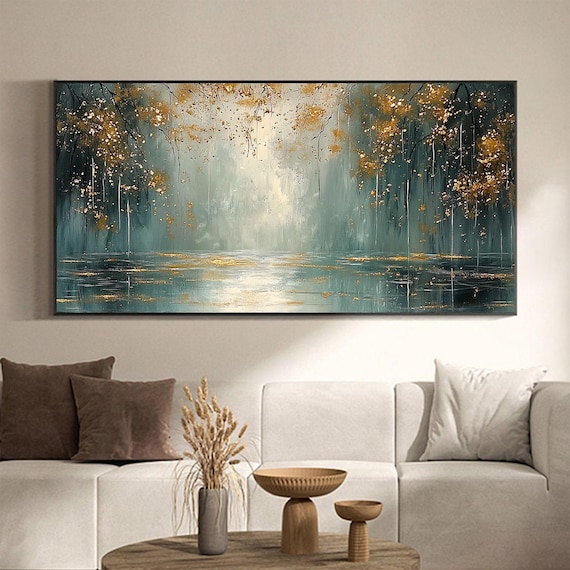 Minimalist Abstract Tree Landscape Oil Painting Art Print