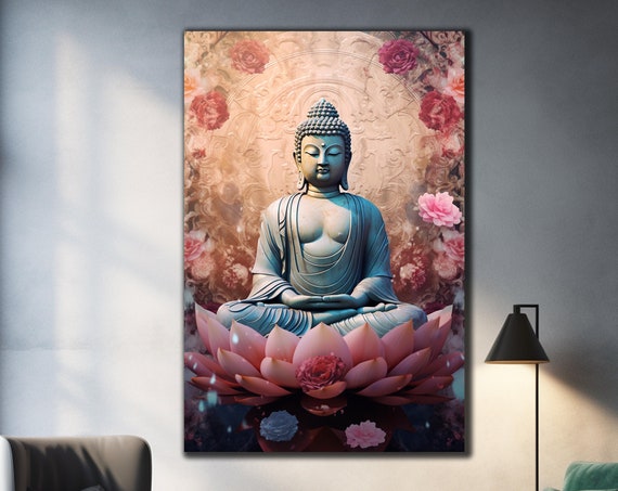 Lord Buddha Wall Art Tempered Glass Wall Art Buddhism Wall Decor Gifts For Her Large Wall Art Wall Hangings Home Decor Housewarming Gifts