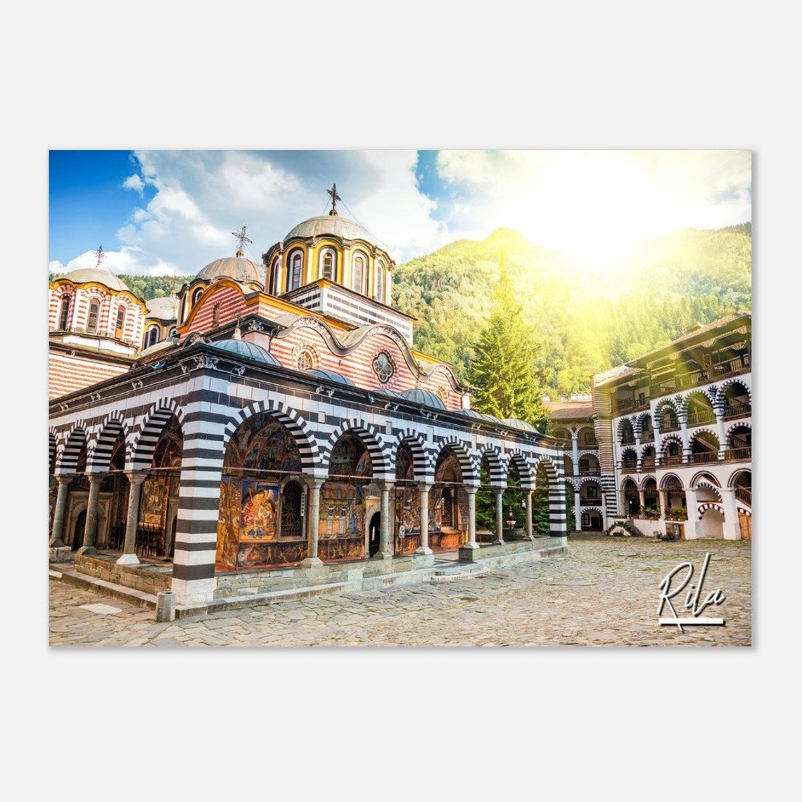 Rila Monastery Bulgaria Sunlit Orthodox Courtyard Photo Print