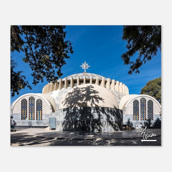 Axum Ethiopia Ancient Church Dome Stained Glass Travel Poster