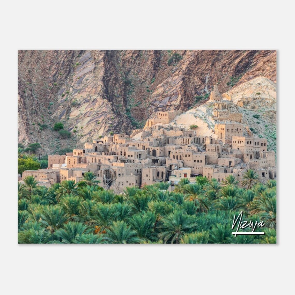 Nizwa Oman Ancient Mountain Village And Palm Oasis Travel Poster