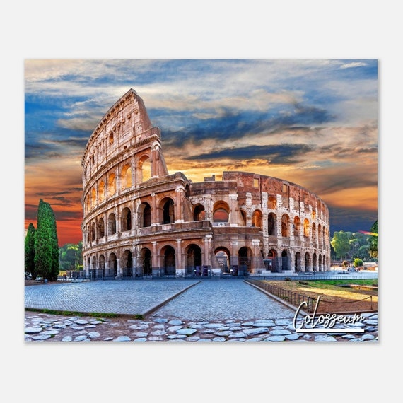 Colosseum Italy Poster Rome Skyline Travel Print