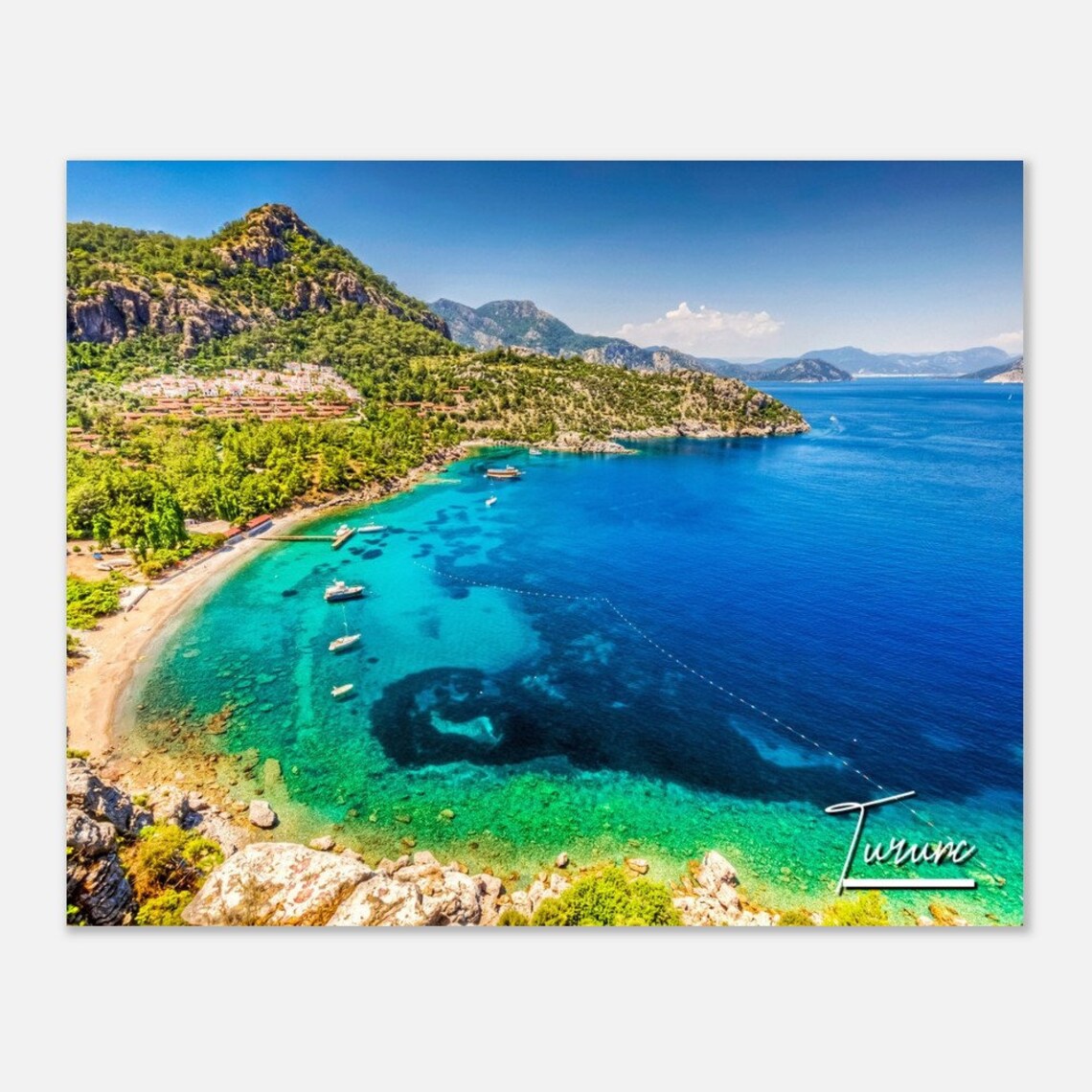 Turunc Turkey Turquoise Bay Scenic Coastal Landscape Travel Poster