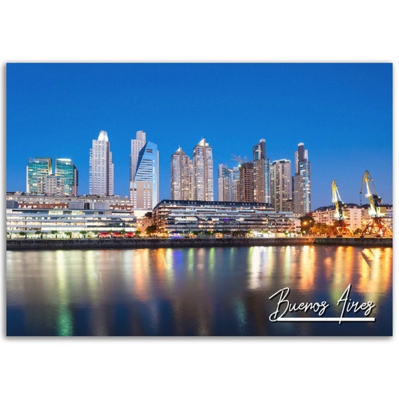 Buenos Aires Argentina Skyline Poster Latin America Travel Art
