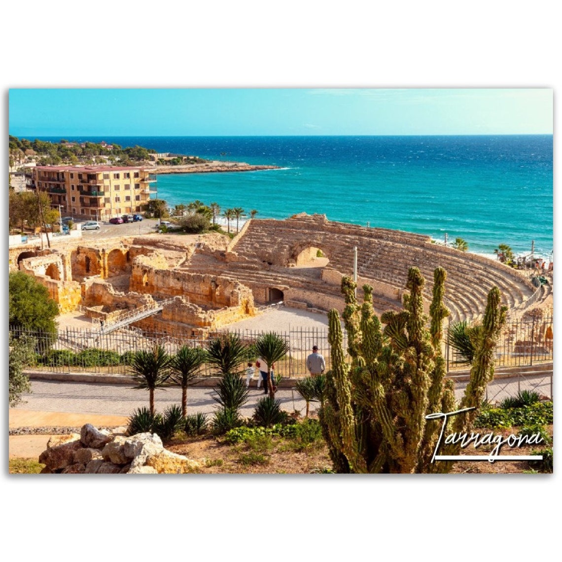 Tarragona Roman Amphitheatre Seaside Ruins Spain Travel Poster