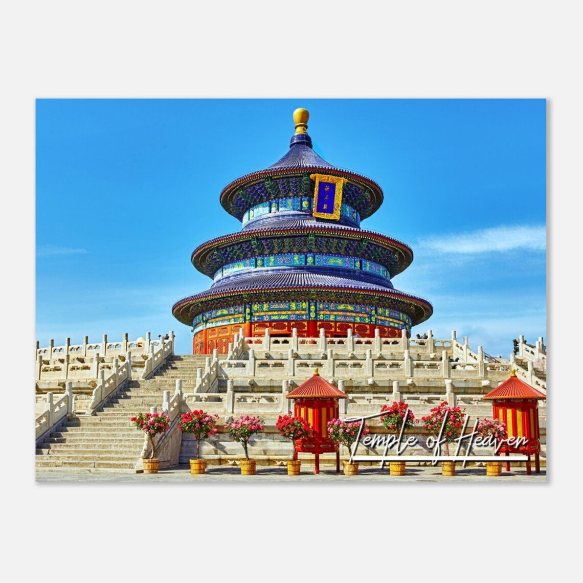 Temple of Heaven Beijing Hall of Prayer Blue Sky Travel Poster