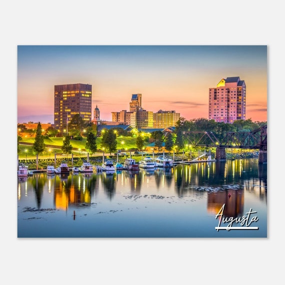Augusta Georgia Skyline Poster Cityscape Travel Photo Print