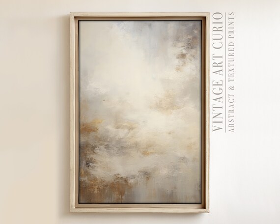 Farmhouse Abstract Art Print Wabisabi Beige Brown Tones