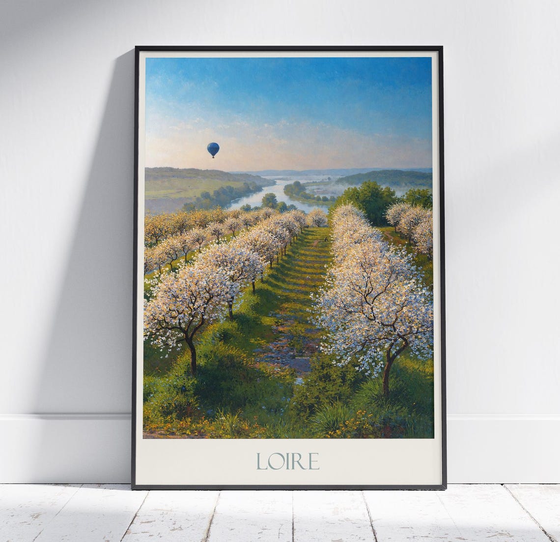 Loire France Spring Blossom Orchard River Valley Travel Poster