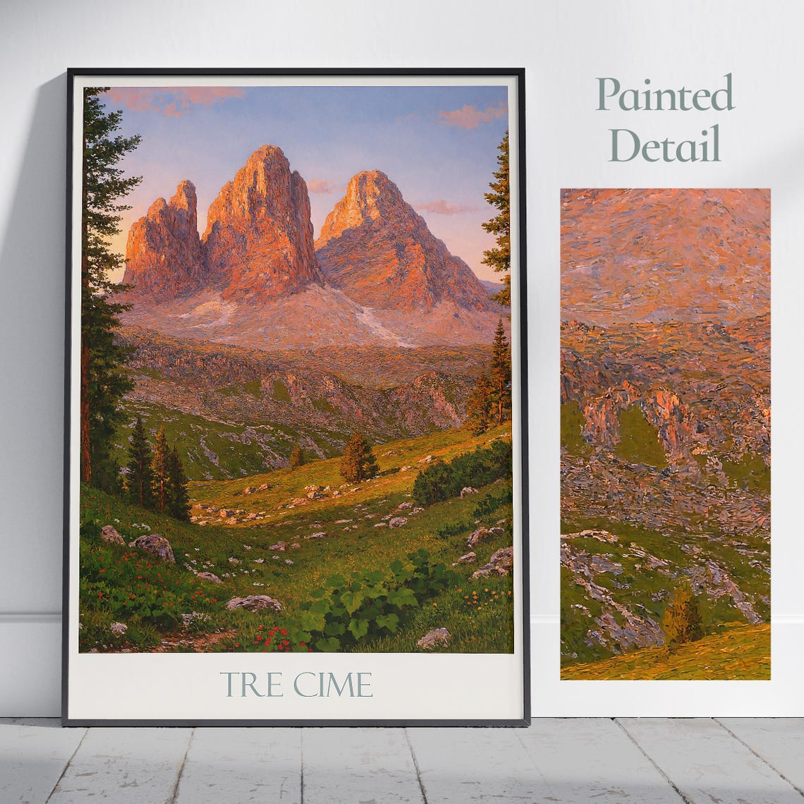 Tre Cime di Lavaredo Dolomites Sunset Alpine Glow Poster Italy