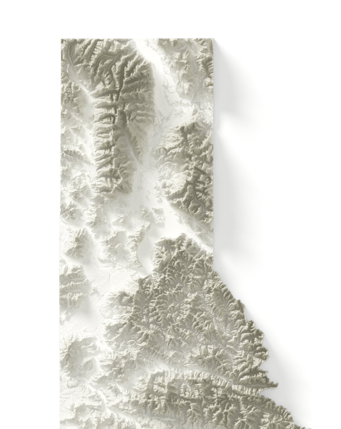 Idaho Mountain State Topographic Relief Minimalist Map Print - Image 3