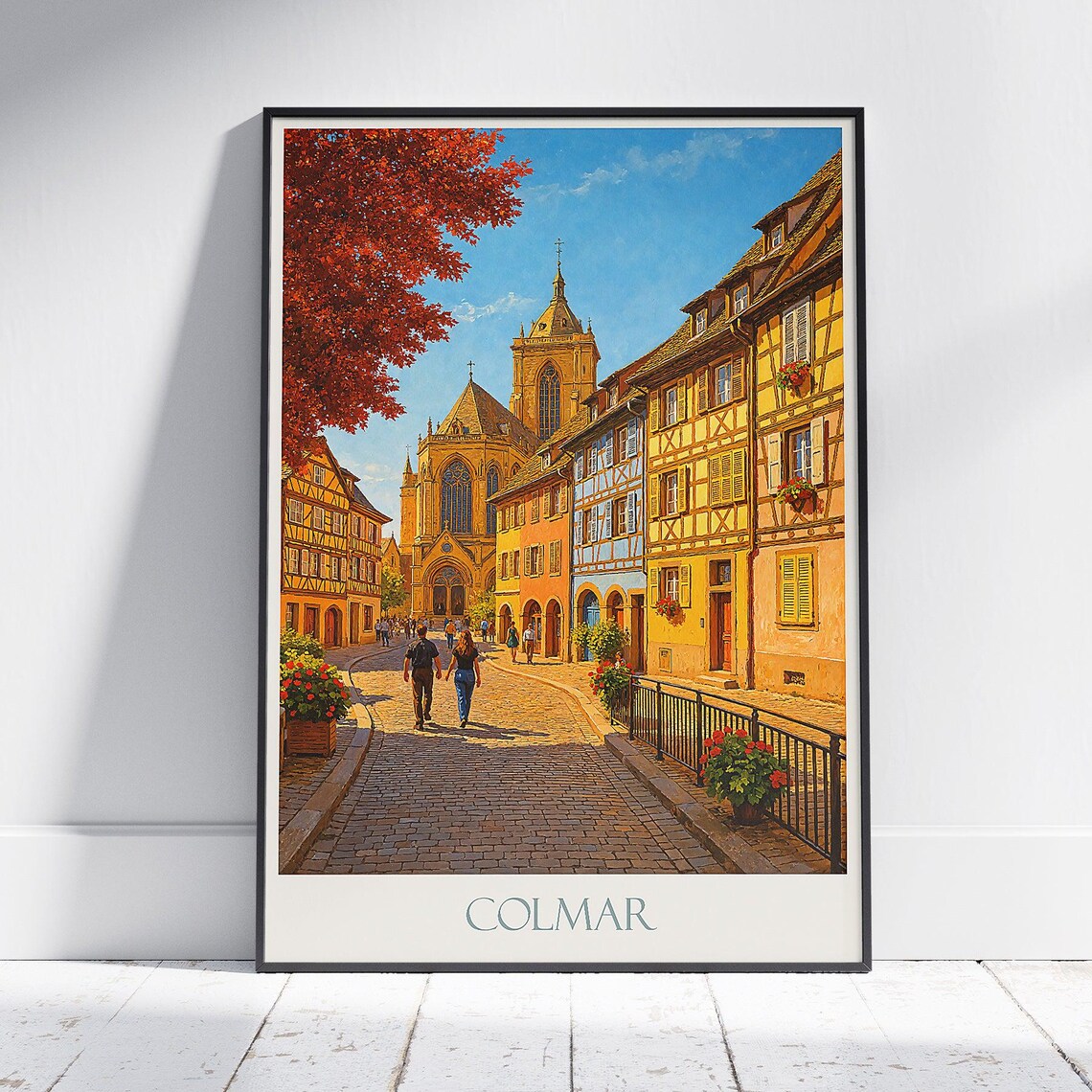 Colmar France Alsace Old Town Half Timbered Street Art Poster