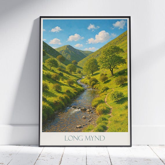 Long Mynd Travel Poster Serene Shropshire Valley Art England Landscape Print Nature Wall Decor Uk Hiking Gift