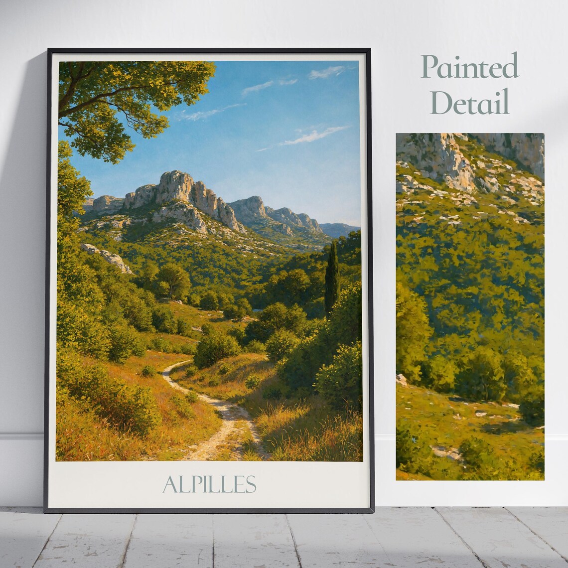 Les Alpilles France Golden Hills Walking Trail Painted Poster