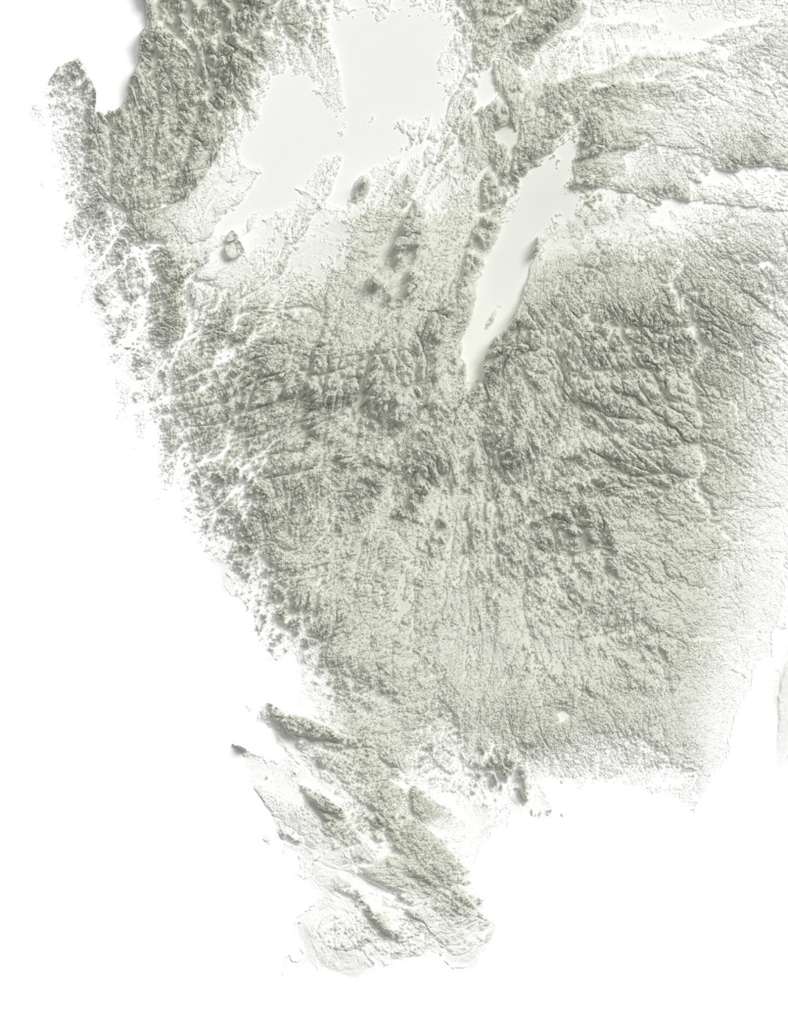 Sweden Topographic Relief Map Minimalist Green Terrain Wall Art - Image 3