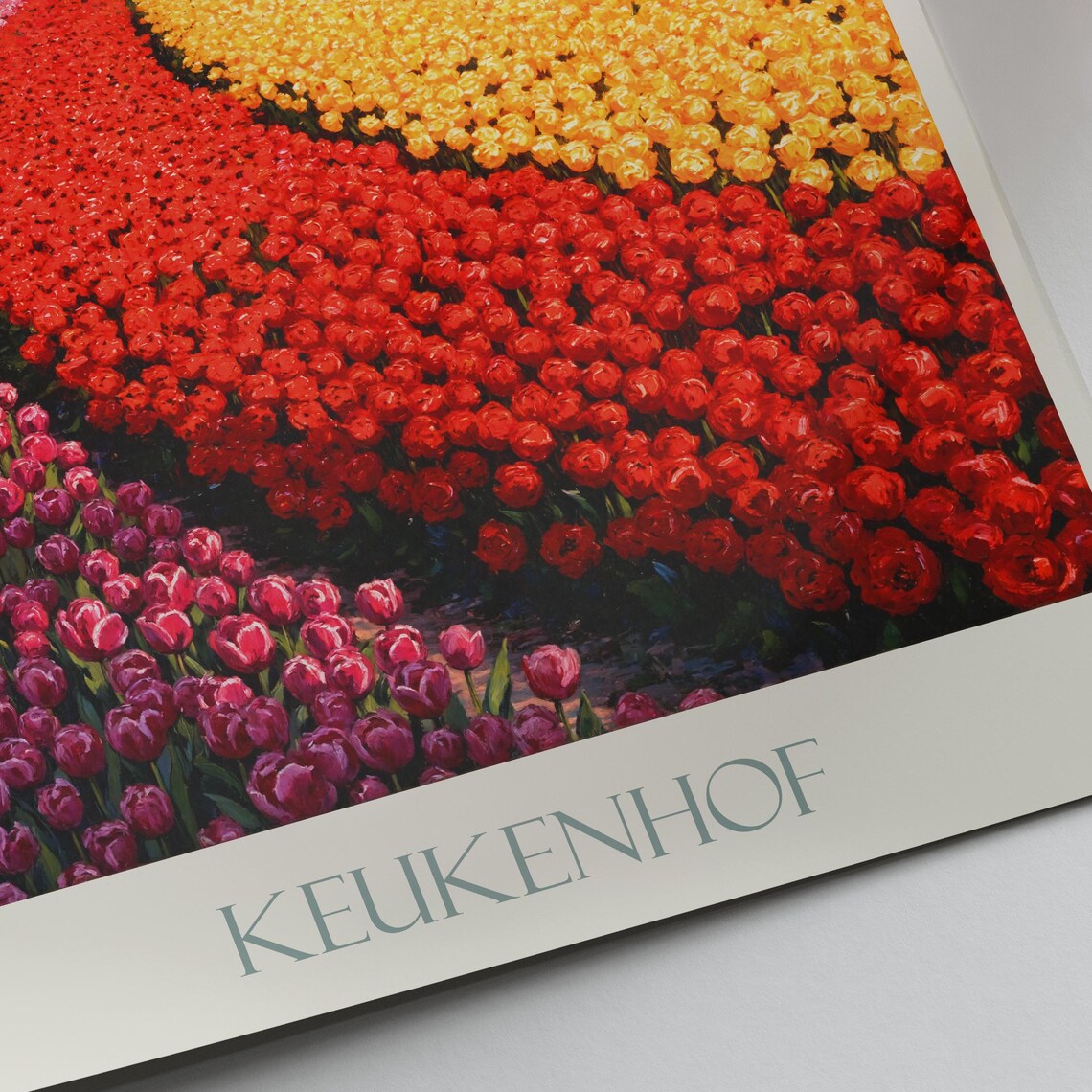 Keukenhof Lisse Netherlands Colorful Tulip Rows Canal Travel Poster - Image 3