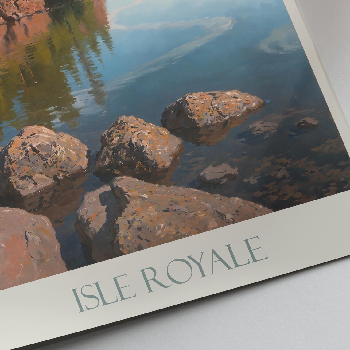 Isle Royale National Park Painted Travel Poster Michigan Lake Pines - Image 2