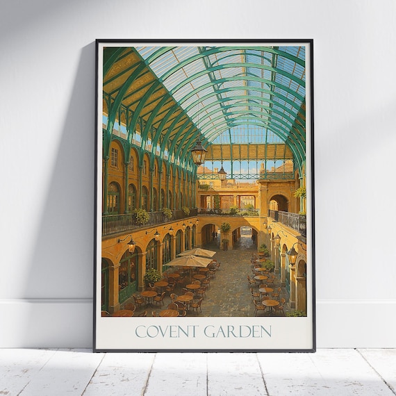 Covent Garden London Market Hall Glass Roof Interior Travel Poster