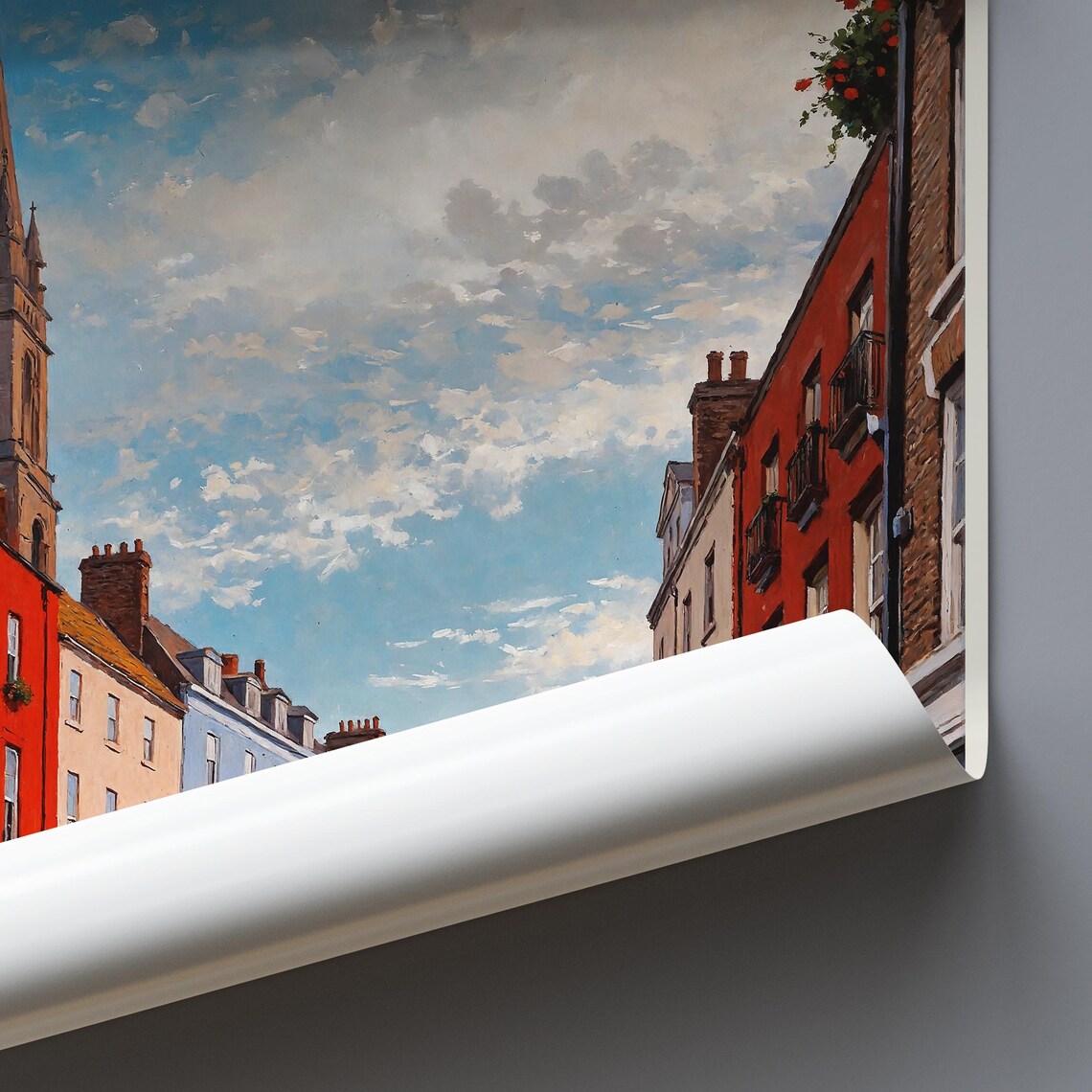 Dublin Ireland Historic Colorful Pub Street Painted Travel Poster - Image 3