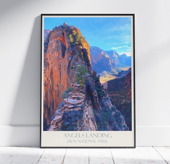 Angels Landing Zion National Park Red Rock Fin Painted Poster